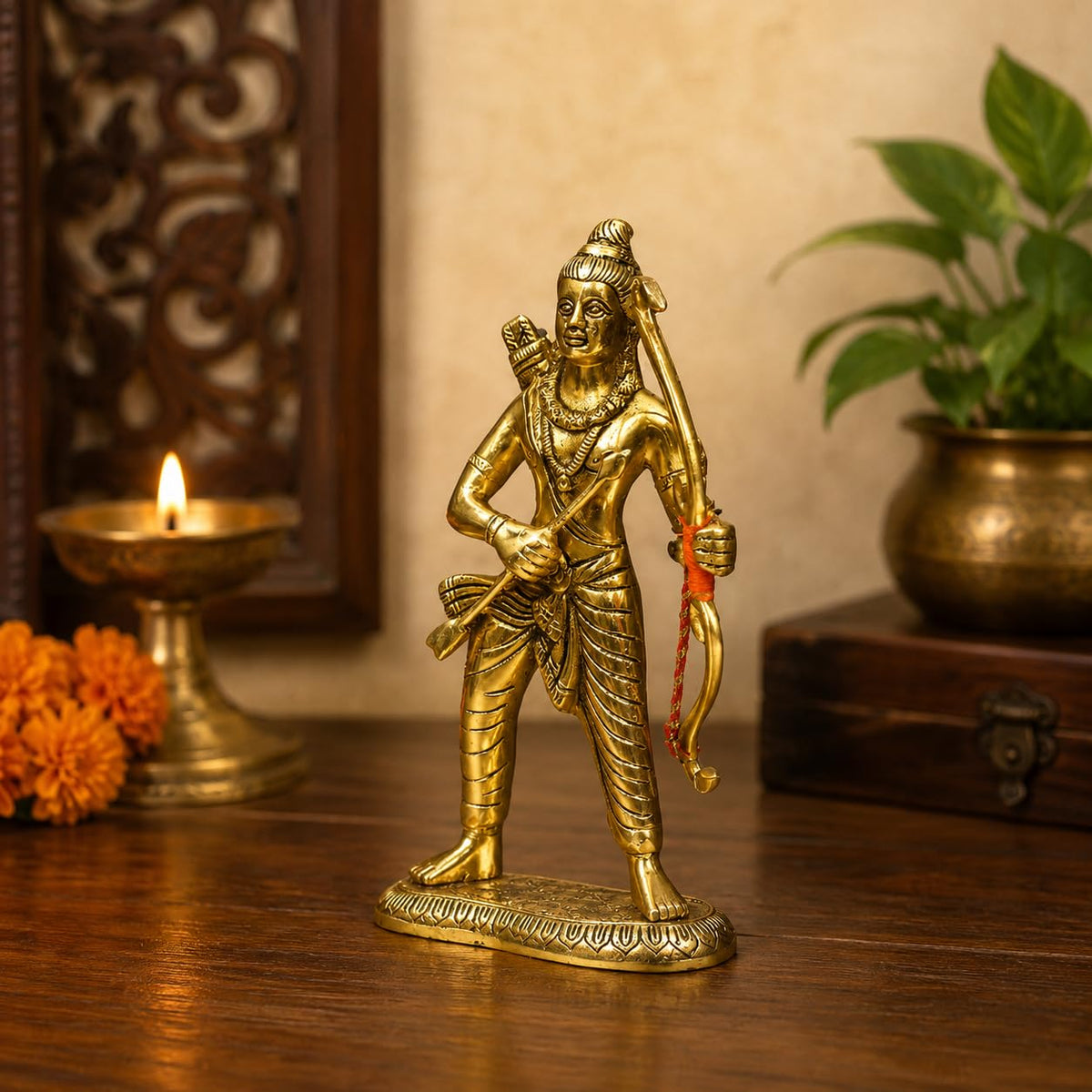 KridayKraft Metal Lord Shri Ram JI Statue for Pooja Room Mandir Temple Little Ram Murti Religious Idol for Home Office Décor Bal Ram Decorative Shopiece Figurines