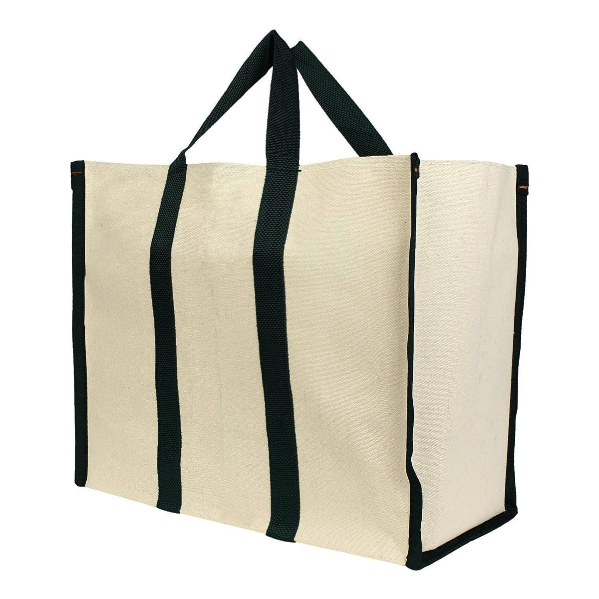 Pentbuns Big Eco Cotton Canvas Shopping Bags for Carry Milk Grocery Fruits Vegetable with Reinforced Handles jhola Bag - Kitchen Essential (17x8.5x14'') Best Gift for New Year and Christmas (Set of 4)