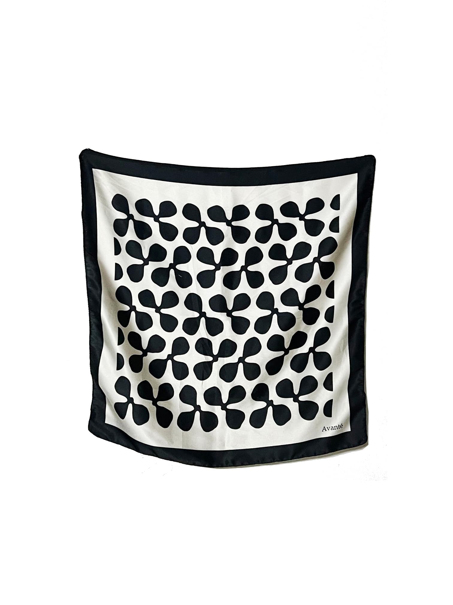 NK Textiles Women's Floral Geometric Drawing Printed Square New York Style Satin Head Scarf - Neck Scarf (22x22) (3-Piece Set)