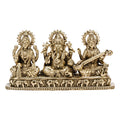 ARTVARKO Brass Laxmi Ganesha Saraswati Idol Lakshmi Ganesh Sarasvati Murti Statue Pooja Gift and Home Décor (Small Size 13.5x3x7 cm, 275 Gram)