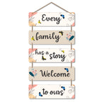 Artvibes Every Family Has A Story Welcome In Ours Decorative Wall Art MDF Wooden Wall Hanger for Home | Wall Art For Hall | Family Quotes Wall Hanging | Wall Poster | Wall Art Print (WH_6203N)
