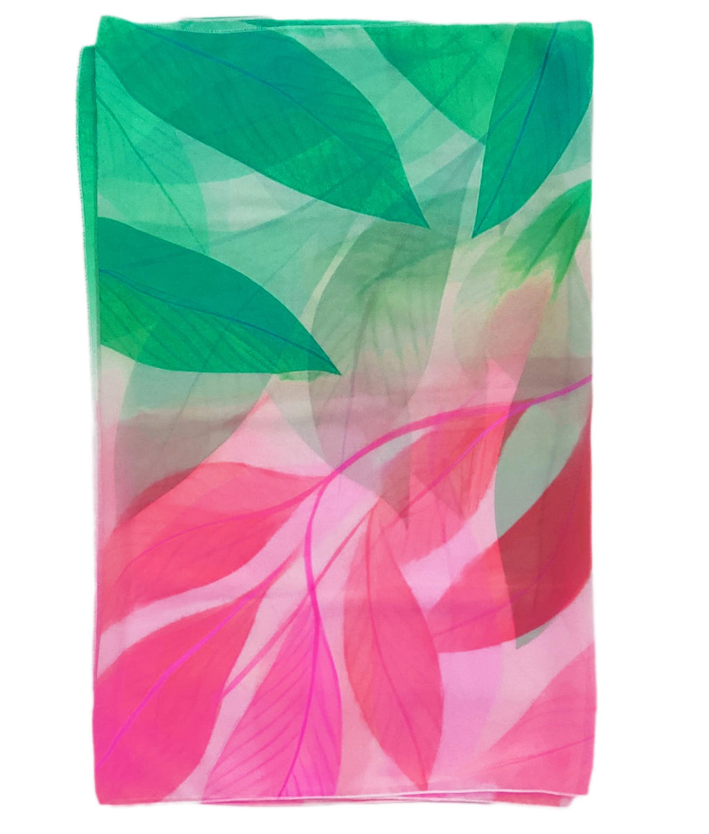 ONE ECHELON Georgette Women's Lightweight Long Scarf (Spring Foliage)