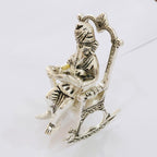 KridayKraft Metal Chair Ganesh ganpati Idol with Reading Ramayan Home Decoration and Gifts for Your Love Once