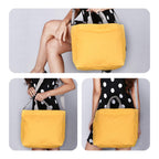 Sangra Women's Canvas Tote Handbag - Casual Shoulder & Crossbody Work Sling Bag (Golden Yellow)