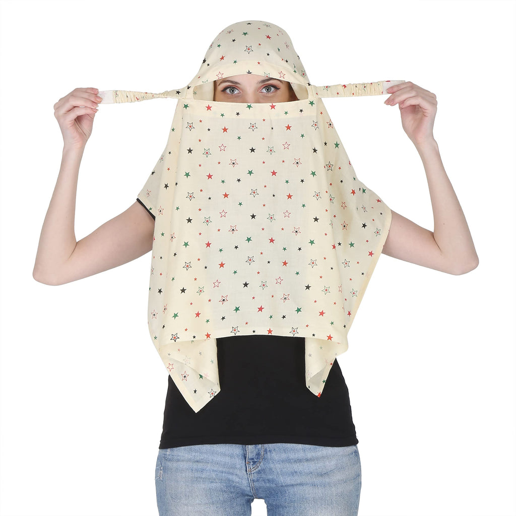 7 season's Summer Sun Protection Women Mask for Summer Outdoor Cycling UV Sun Protection Face Cover Scarf (S - Yellow Star)