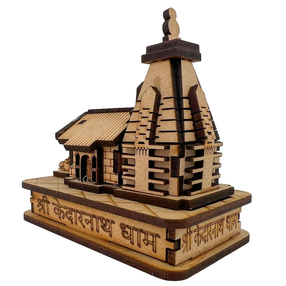 Future Generation v Group Wooden Mahadev Kedarnath Miniature Temple | Hand Crafted Wooden Temple for Car Dashboard, Gifting and ShowPiece (Modern)
