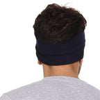 Gajraj Wide, Moisture Wicking and Non-Slip Exercise Workout Cotton Headband for Men and Women (Navy Blue)