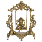 ARTVARKO Brass Ganesh Jhula Hanging Ganesha Swing Statue Ganpati Jhoola Kirtimukha Idol Murti for Home Décor Office Mandir Gift19 Inch