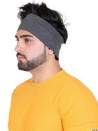 Gajraj Wide, Moisture Wicking and Non-Slip Exercise Workout Cotton Headband for Men and Women (Coal Grey)
