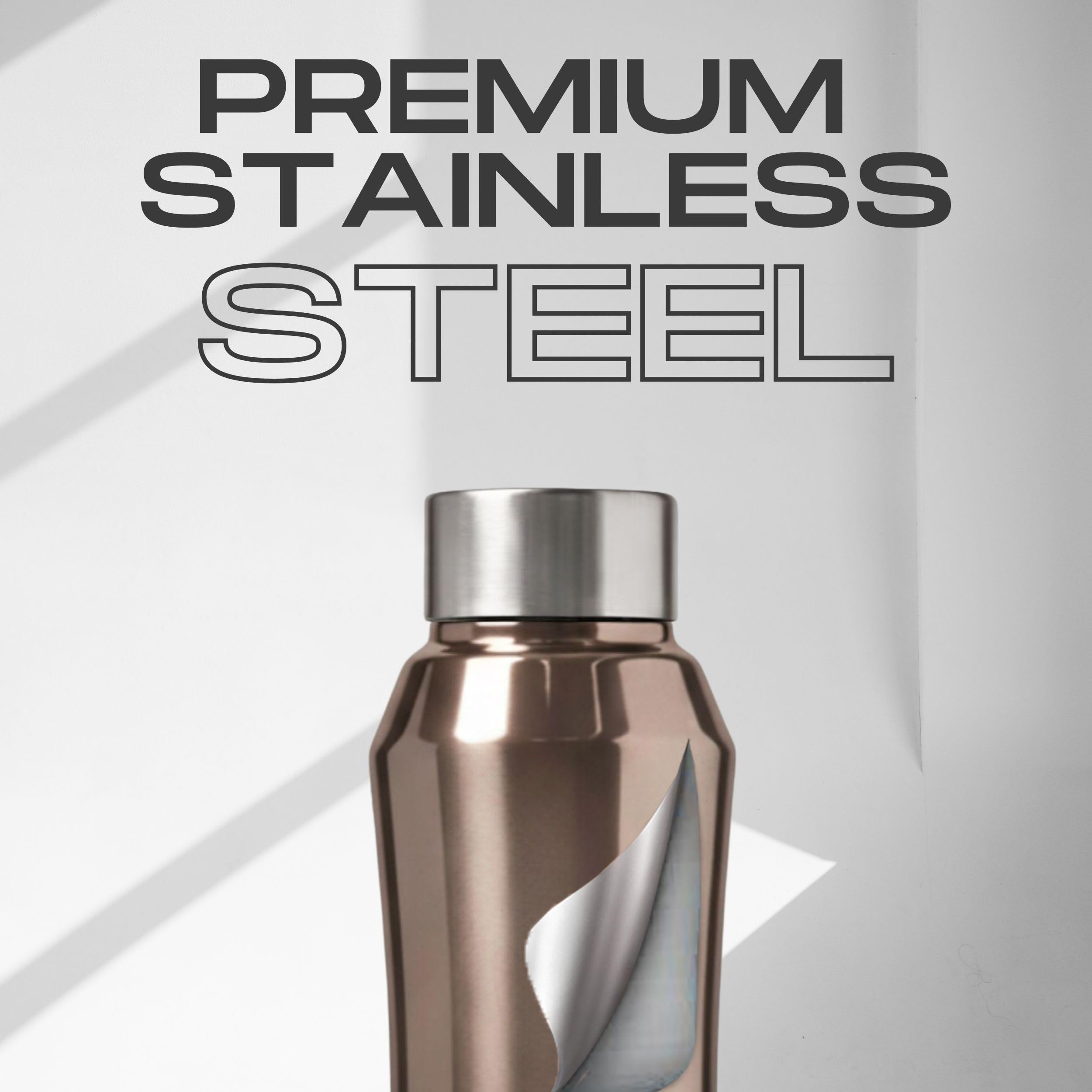 Speedex Stainless Steel Water Bottle 1 Ltr, Leak Proof Screw Cap, BIS Approved 1000 ml Metal Bottle For Daily, Office, School, Gym, Travel Use for Men, Women, Kids, Adults, Copper Gold, Set of 4