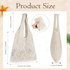 Luxeeva® Bohemian Style Beach Bags for Women Stylish, Comfortable & Lightweight Crochet Tote Bags, Portable Aesthetic Tote Bags for Beach, Shopping & Daily Use