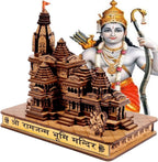 Awadh Sri Ram Mandir Ayodhya Wood 3D Temple Model for Car/Home/Office/Shop and Gift use, Made & Ship from Holy Land Ayodhya India, Ram Mandir Mdoel (Pack of 1)
