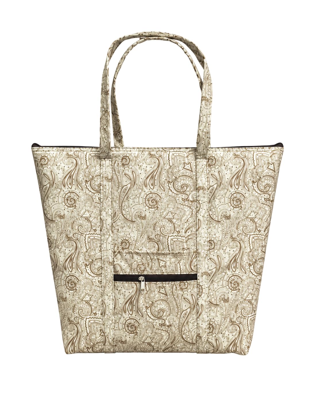 SIVIBAG Foldable Waterproof Travel Tote Bag for Women | Lightweight Large Capacity Shoulder Gym Bag & Sports Bag with Zipper Pocket | Stylish College, Office & Daily Use Shopping Bag (Paisley)