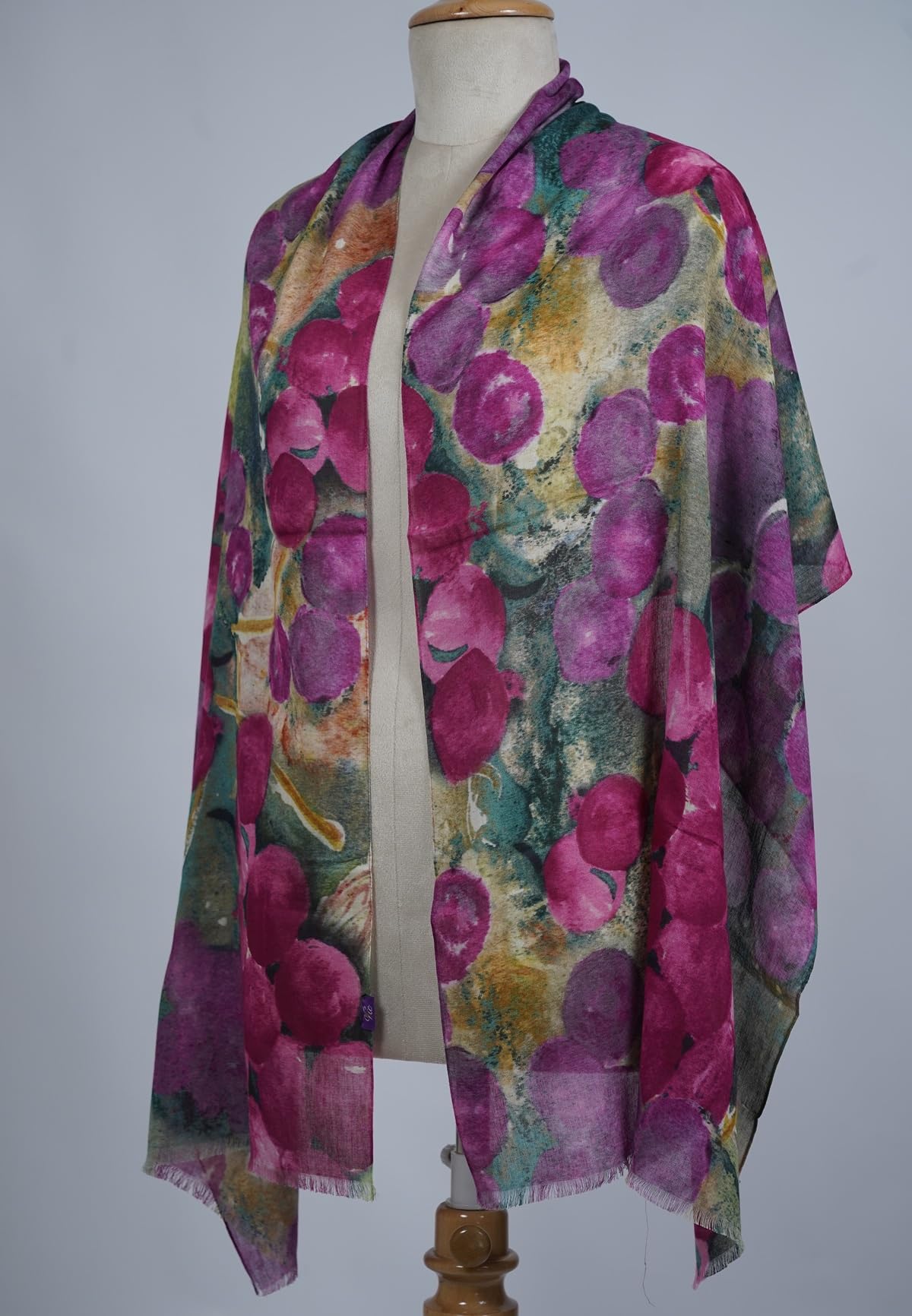 VIC Cotton Modal Digital Print Scarf for Women | Digital Print Designer Stole | Soft Lightweight Luxury Wrap | Premium Silk Modal Blend | 55 x 170 cm | VIC-SM-DP5517 (Vibrant grape)