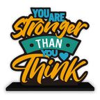 Artvibes Wooden Idols And Figurine You Are Stronger Than You Think Motivational Quote Table Decoration For Office Desk|Home Decor Item|Living Room|Modern Art Wood Showpiece Gift (Sp_1165)