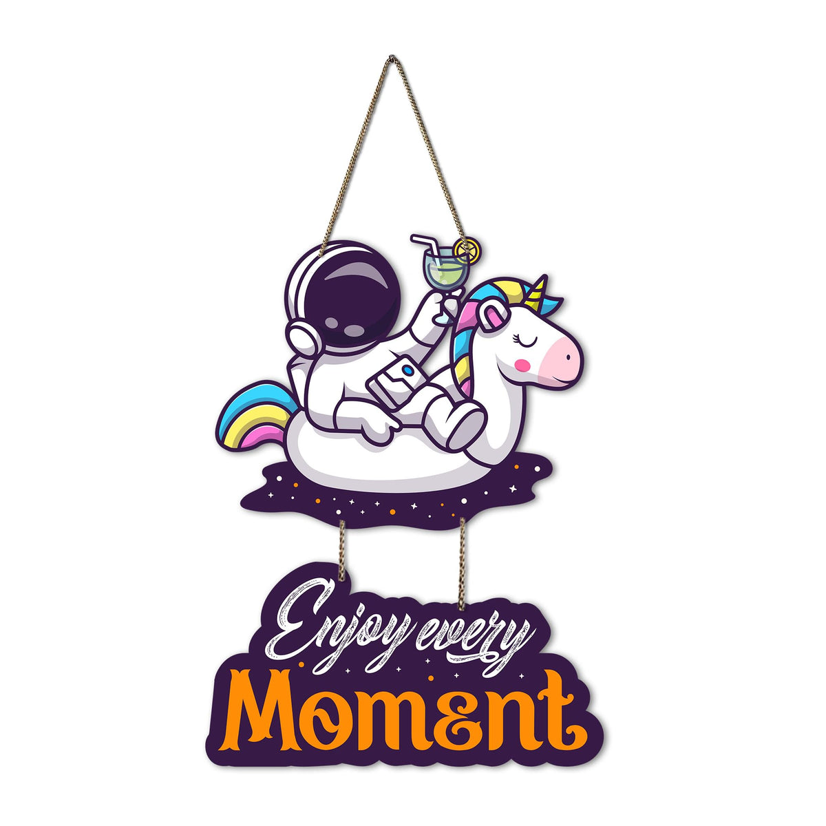 Artvibes Enjoy Every Moment Printed Wooden Wall Hanging | Quotes Decor Item | Wall Poster Art Piece | Office Decor | Inspirational Quotes Wall Art | Mdf Wall Decoration | Gift Items (WH_5726N)