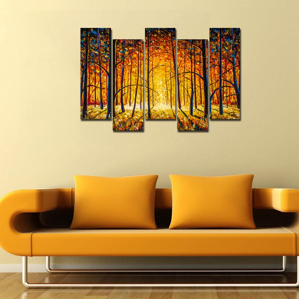 VIBECRAFTS 5 Piece Premium Wall Painting For Home|Office|Living Room|Gift (PTVC5Pcs3_7504) (Multi 1)