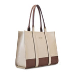Lino Perros Voyage Tan Color-blocked Commuter Tote bag