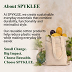 SPYKLEE Cotton Canvas Tote Bag | Durable Reusable Eco-Friendly Shopping Bag with Long Handles | Washable Multipurpose Grocery, Lunch, Office, College, Travel & Everyday Carry Bag (10Pcs, 12x14 Inch)