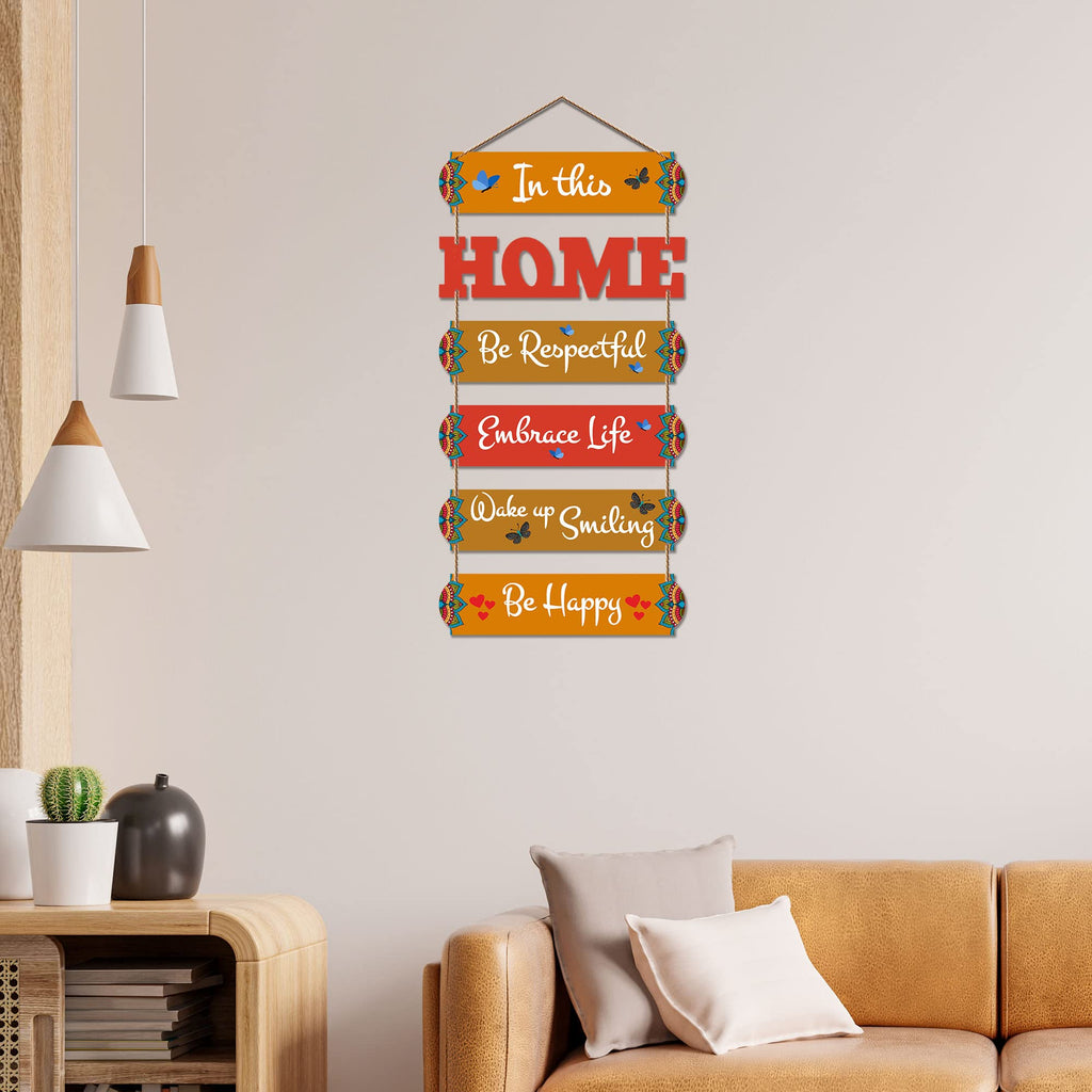 Artvibes In This Home Be Respectful Wooden Wall Hangings Decor | Quotes Decor Item | Home Quotes Wall Hanging | Modern Decoration Items | Wall Poster | Artworks Hangings | Gift Items (WH_6608N)