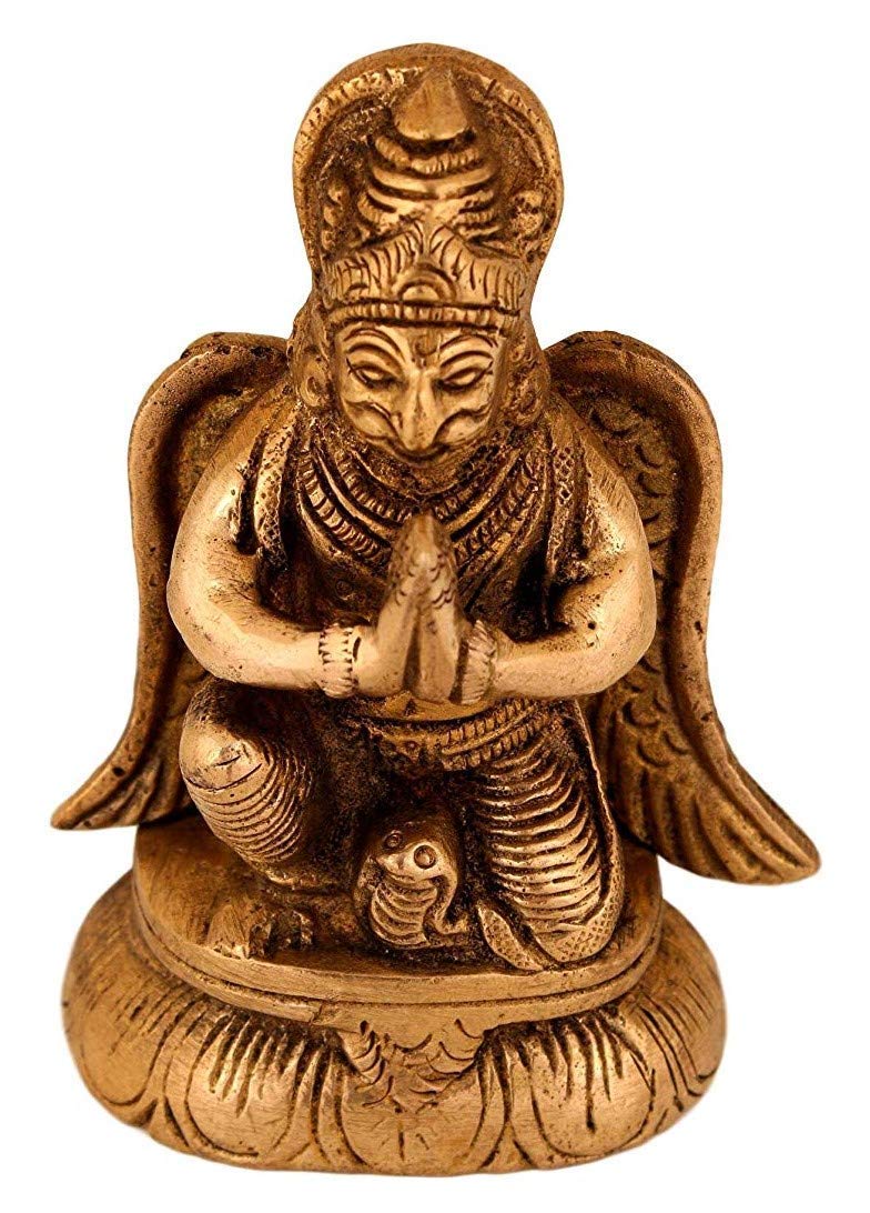 ARTVARKO Brass Garuda Idol Statue Vishnu's Vehicle Eagle Height 3.5 