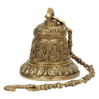 Artvarko Deep Sound Big Astalaxmi Engraved Hanging Brass Temple Bell/Ghanta for Pooja Room, Mandir Or Home Decor 5.5 Kg