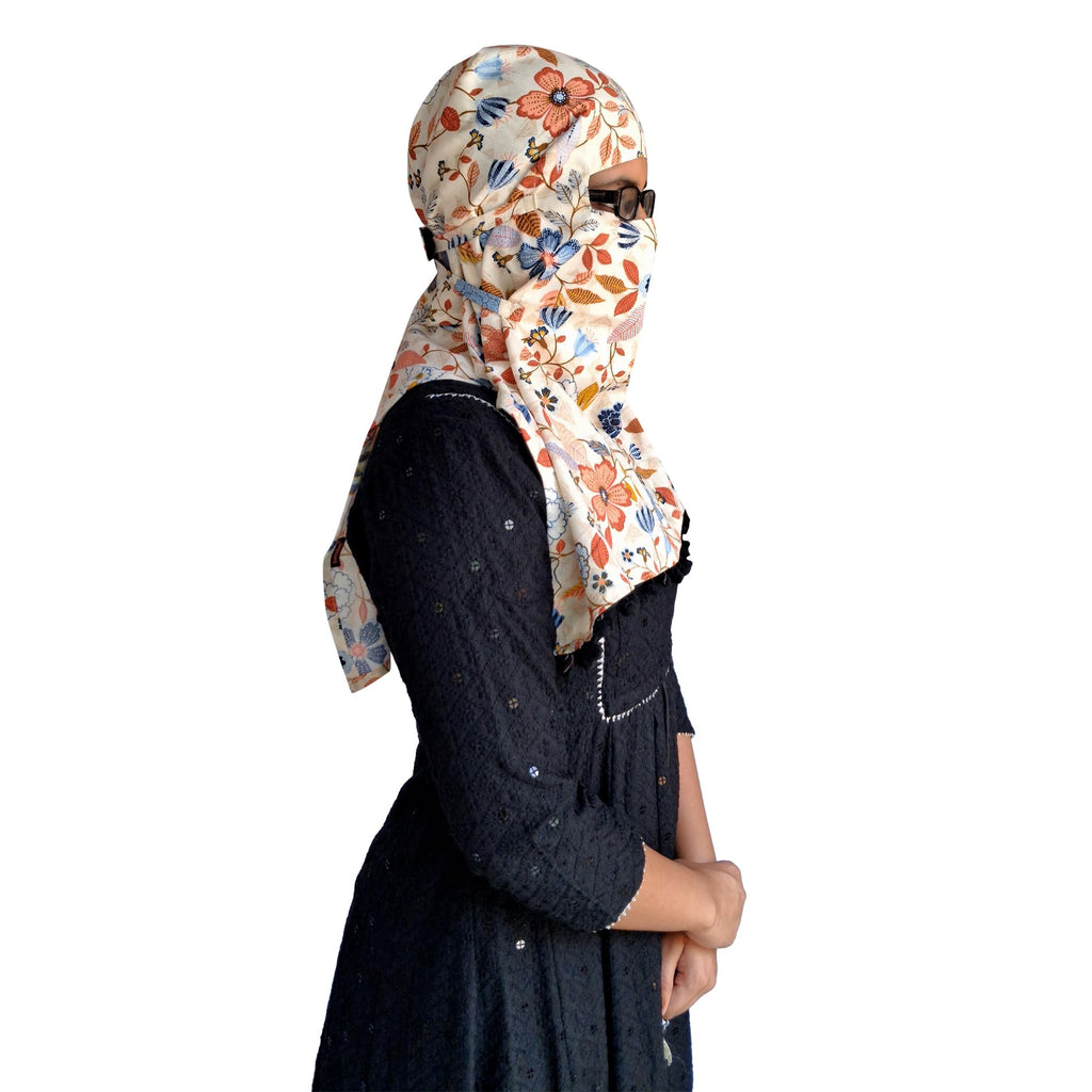Switchon Scarf Hijab Rayon Printed fancy scarf for women Size Adjustable -Hook loop tape (Multicolor2)