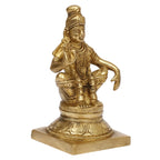 ARTVARKO Brass Lord Ayyappan Ayyappa Sabarimala Swamy Statue Idol Sculpture Blessing for Puja Home Health & Wealth (LxBxH 7x7x13 cm)