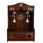 HOMEWEY DECOR Wooden Home Temple Handcrafted Support Heavy Idols Luxurious Finish Pooja Mandir for Home and Office Wall Mount for Room (Design14)