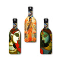 Artvibes Abstract Art Beautiful Woman Decor Bottle shaped Wooden Wall Hanging | Living Room | Wall Art Paintings | Wall Poster | Graphic Art | Artworks Hangings | Ideal Gifts (WH_9503N), Set of 3