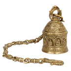 Artvarko Brass Lakshmi Laxmi Wall Hanging Ghanta Bell with Chain Hanging for Pooja Puja Room Mandir Ghanta Home Entrance Décor.