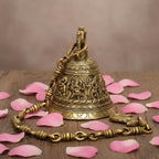 Artvarko Brass Dancing Ganesha Hanging Temple Bell Ganesh Ashta-Vinayaka Deep Sound Ghanta Height 32 Inch