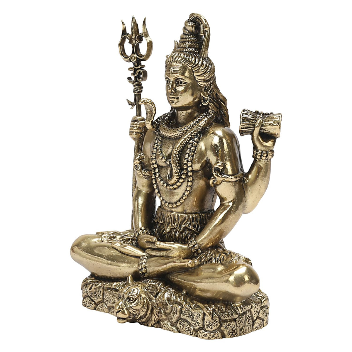 ARTVARKO Pure Brass 3 Inch Lord Shiva Idol Meditating Shiv Padmasana Bholenath Sitting Statue Gift Item for Home