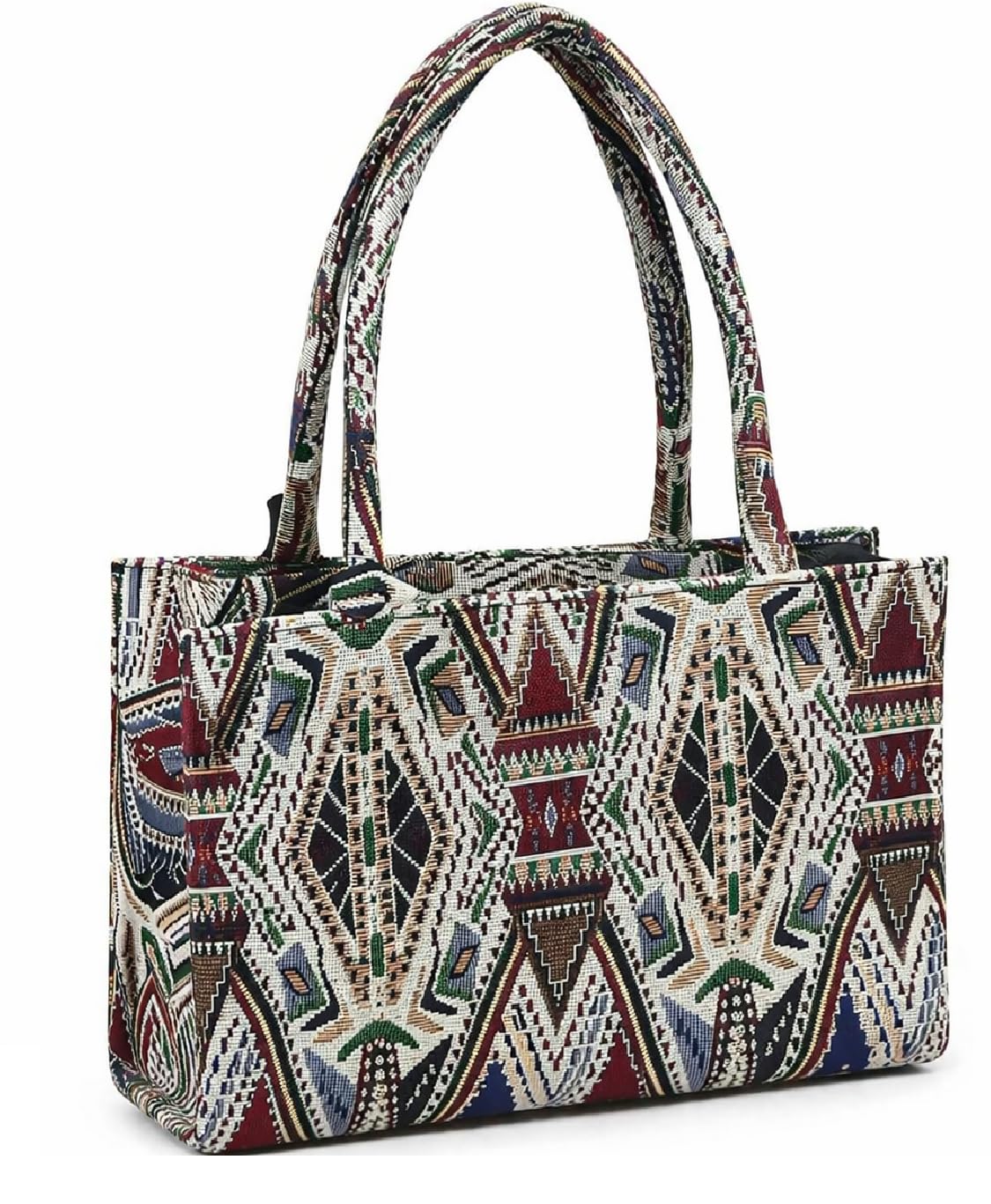 Global Impex Stylish Buoy Tote Bag for Girls & Women | Sturdy Cotton Blend Jacquard | Double Shoulder Ladies Handbag Purse For Daily & Office,Travel Use | Zip Pocket | Handcrafted