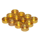 12 pc Metal Tealight Round Golden Candle Holder Stands for Pooja thali Decoration Candle Stand Diya Stand for All Festive Diwali Laxmi Pooja Ganesh Chaturthi Home Temple Floor Decoration