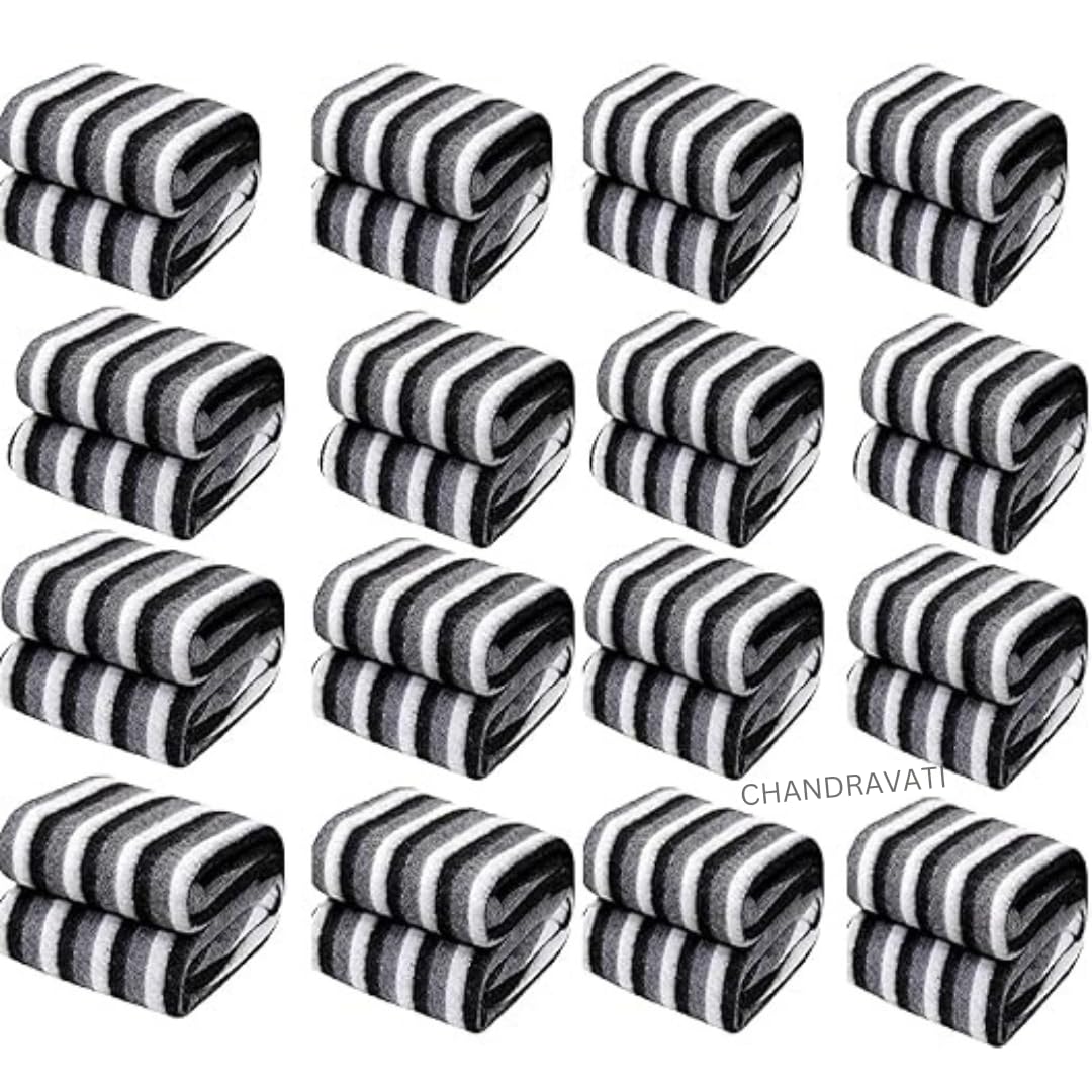 CHANDRAVATI Stylish Polar Striped Single Bed AC Fleece Wool Blanket - 58x88 Inch (Black and White) Skin Friendly. (40) Kafalo