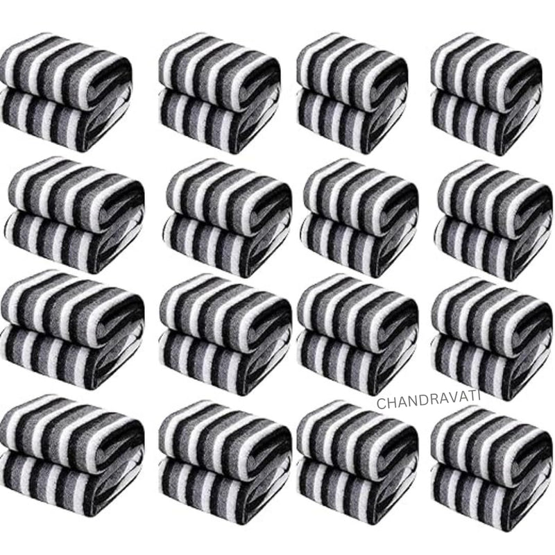 CHANDRAVATI Stylish Polar Striped Single Bed AC Fleece Wool Blanket - 58x88 Inch (Black and White) Skin Friendly. (40) Kafalo
