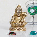 ARTVARKO Brass Blessing Bajrangbali Murti Hanuman Bust on Lotus Statue Home Office Temple Puja 4 Inch