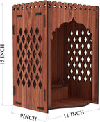 SSI Fully Handmade Beautiful Small Wooden Home and Office Temple/Pooja Mandir