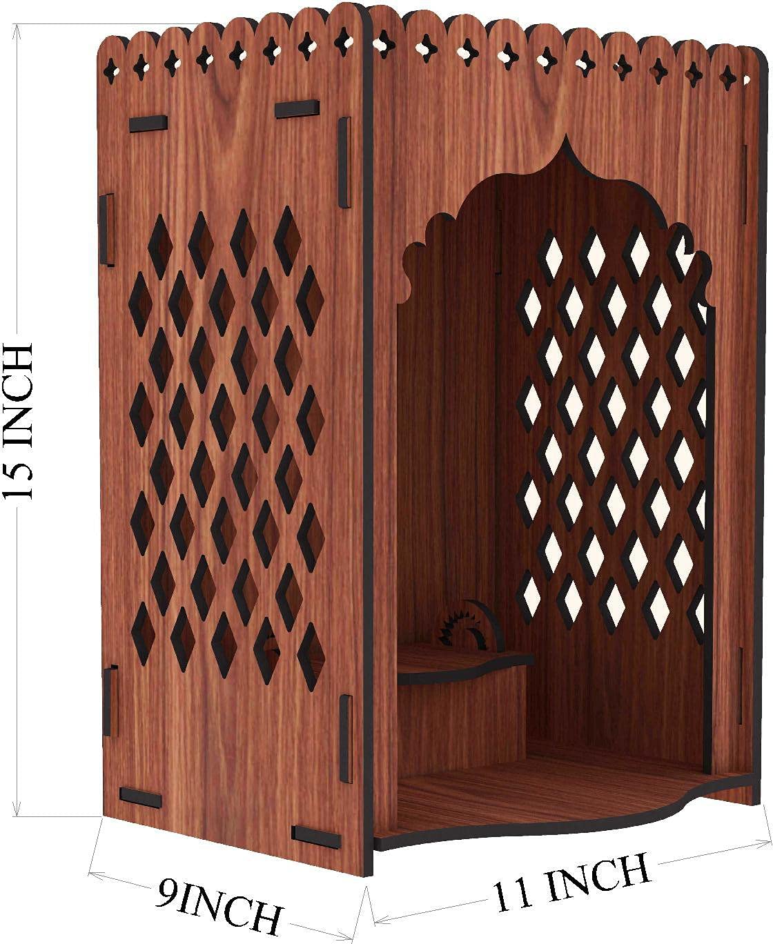 SSI Fully Handmade Beautiful Small Wooden Home and Office Temple/Pooja Mandir