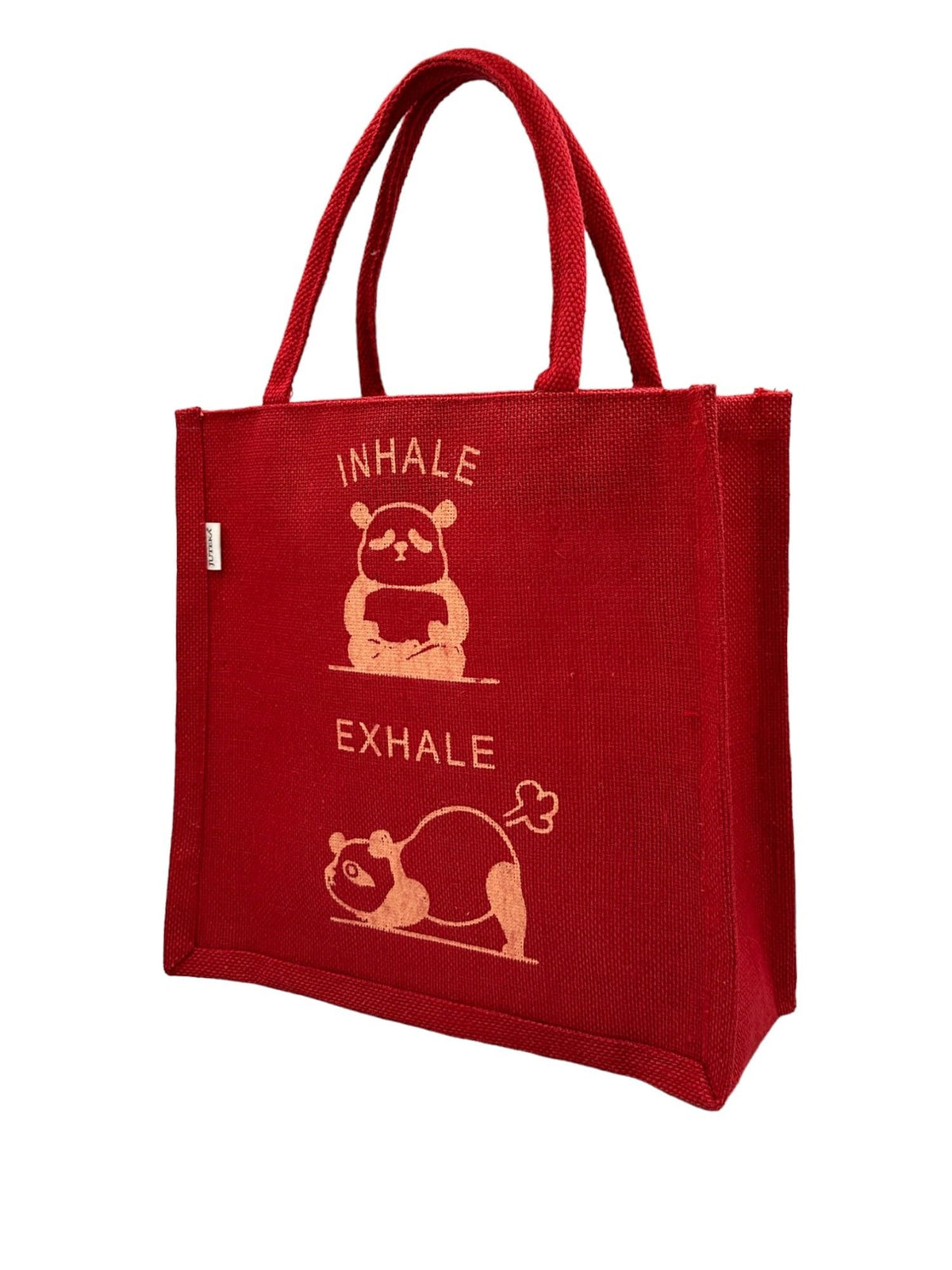JUTEKA Printed Eco Friendly Jute Bag with Zipper Closure and Premium Cotton Handles for Lunch, Grocery, Tiffin, Office, Shopping