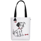 MASQ by Q-One Dog Embroidered Canvas Tote Bags for Women with Zip, College Bag for Girls, 100% Cotton Tote Bag with Seqin Work for Traveling & Daily Use | Stylish Gifts for Women and Girl