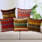 AEROHAVEN™ Set of 5 Decorative Hand Made Jute Throw/Pillow Cushion Covers - (Multicolor, 24 x 24 INCHES)