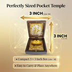 DK trades® Gold Plated Lord Hanumanji Pooja Box - Premium Gold Hanumanji for Pooja Box| Pocket Temple Hanumanji with Charan Paduka| Unique Home, Office