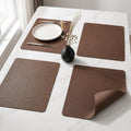 Upaado Premium Double-Sided PU Leather Placemats Set of 2 | Reversible Dark Coffee Table Mats | Waterproof Heat Resistant Dining Table Mats | Easy to Clean Non-Slip Placemats | 45 x 30 cm Kafalo