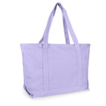 DALIX Womens 23 Deluxe 24 oz. Cotton Canvas Tote Bag Zippered, Lavender, Large