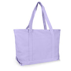 DALIX Womens 23 Deluxe 24 oz. Cotton Canvas Tote Bag Zippered, Lavender, Large