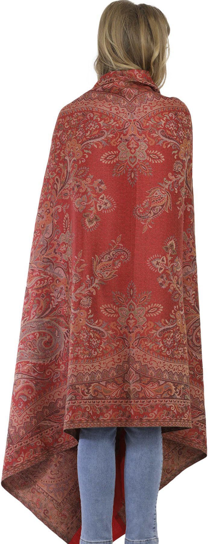 Exotic India Women's Shawl (SWL33-maroon_Multicoloured_Free Size)