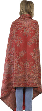 Exotic India Women's Shawl (SWL33-maroon_Multicoloured_Free Size)