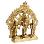 ARTVARKO Brass Lord Vishnu with Sridevi and Bhudevi Parivar Darbar Swami Satyanarayan Idol for Puja Gift Living Room Decoration Home Décor Height 5.5 Inch